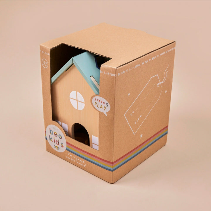 Wooden Shapes House Engraved Toy Set