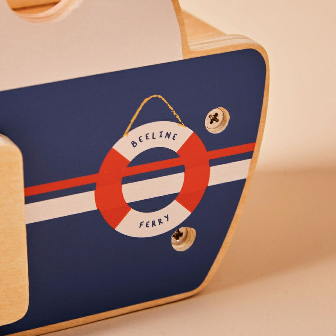 Wooden Boat Transporter Toy Set