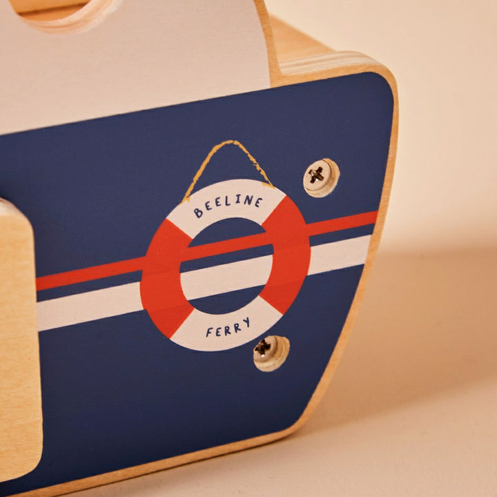 Wooden Boat Transporter Toy Set