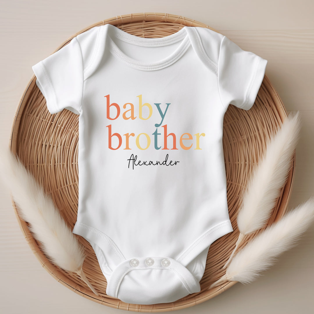 Personalised Unisex Rainbow Sibling Matching T-shirt/Vest/Bib