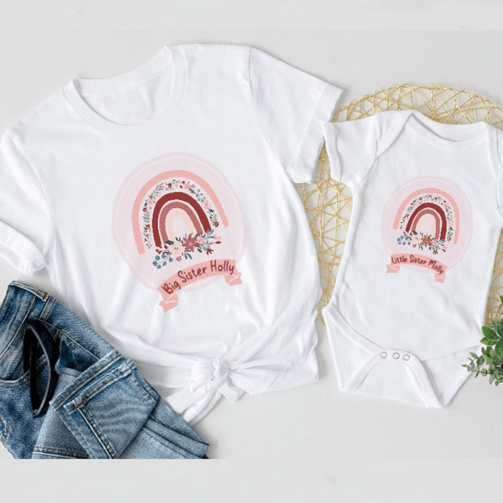 Floral Rainbow Matching Big Sister Little Sister Outfits