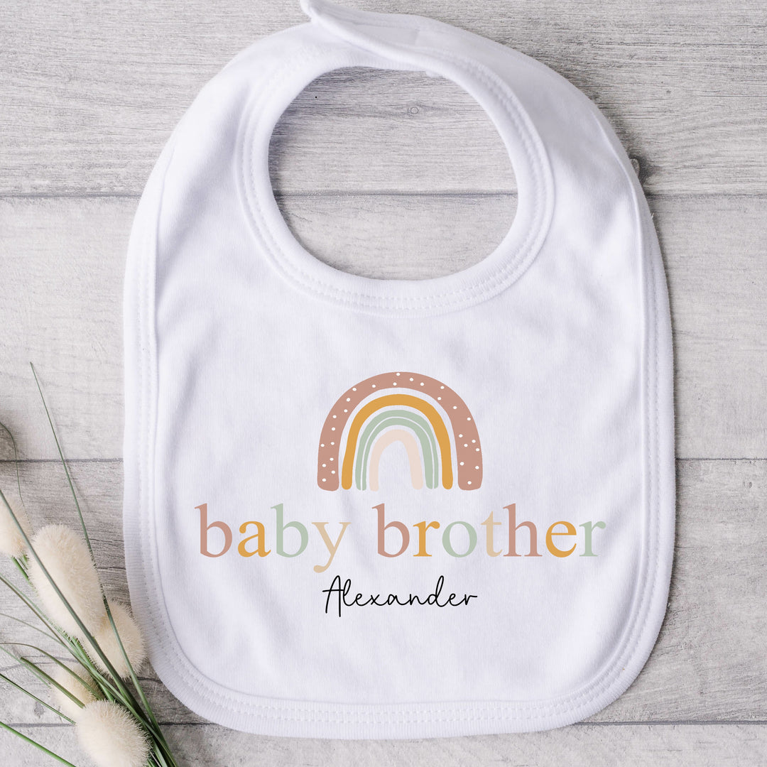 Personalised Unisex Sage Rainbow Sibling Matching T-shirt/Vest/Bib