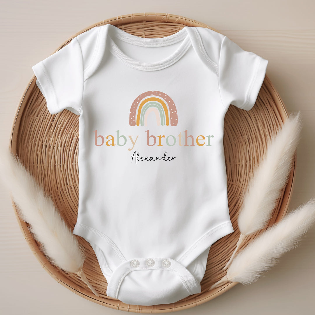 Personalised Unisex Sage Rainbow Sibling Matching T-shirt/Vest/Bib