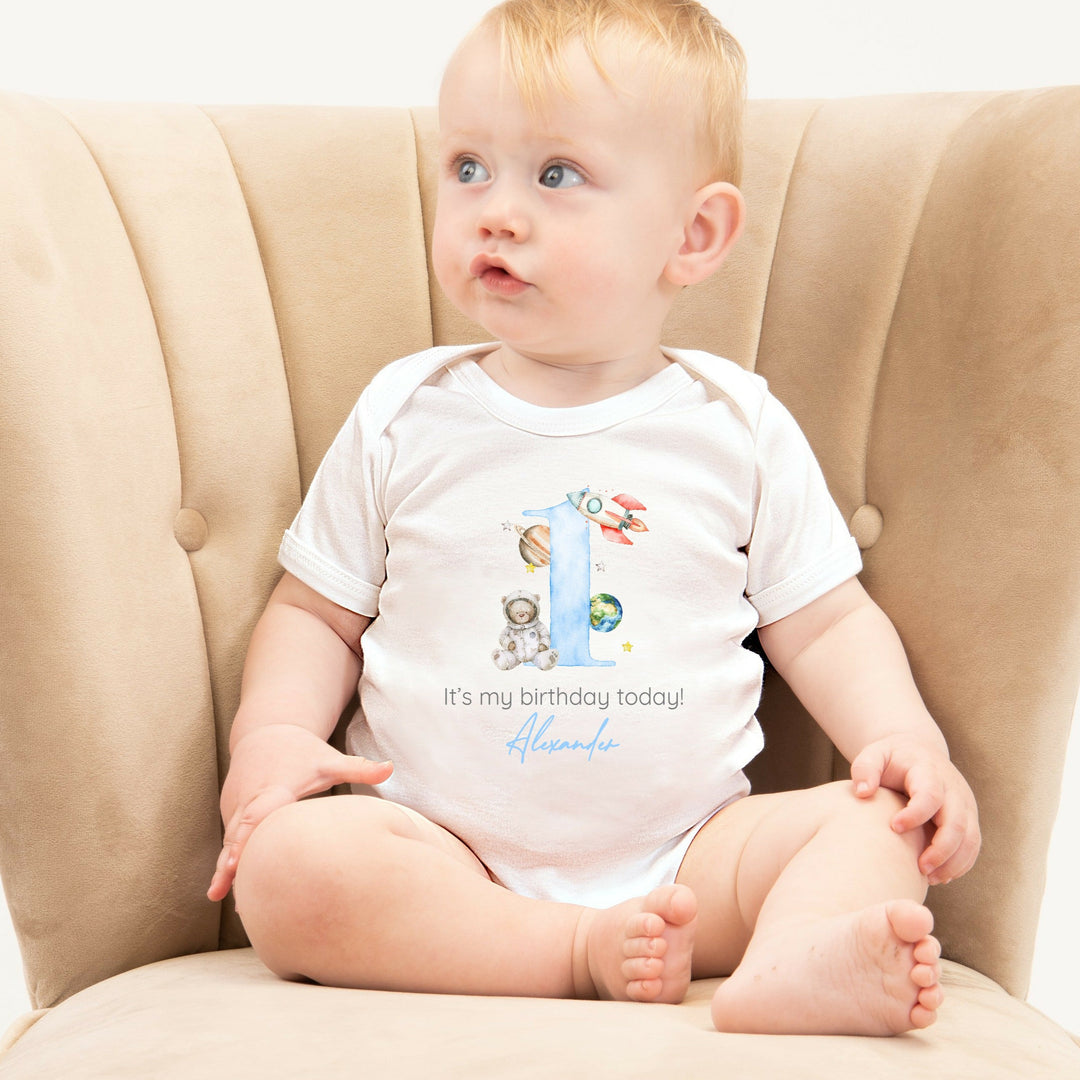 Personalised Blue Spaceman Birthday Vest