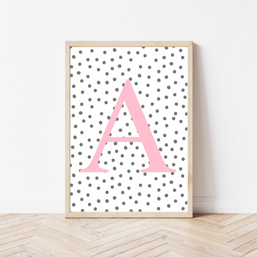 Personalised Pink Spotty Rainbow Set of 3 Wall Art