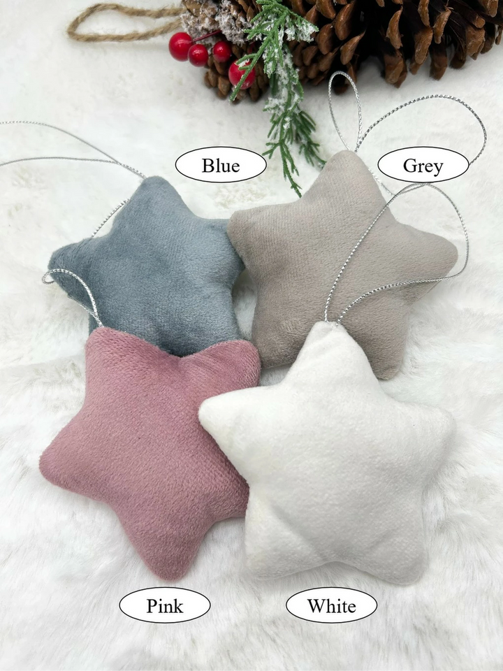 Personalised Blue Rabbit Tree Star Ornament | Pink, Blue, Grey and White