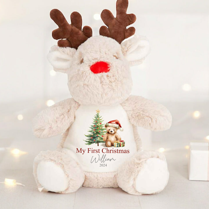 Personalised Red Bear Christmas Reindeer/Penguin/Bunny
