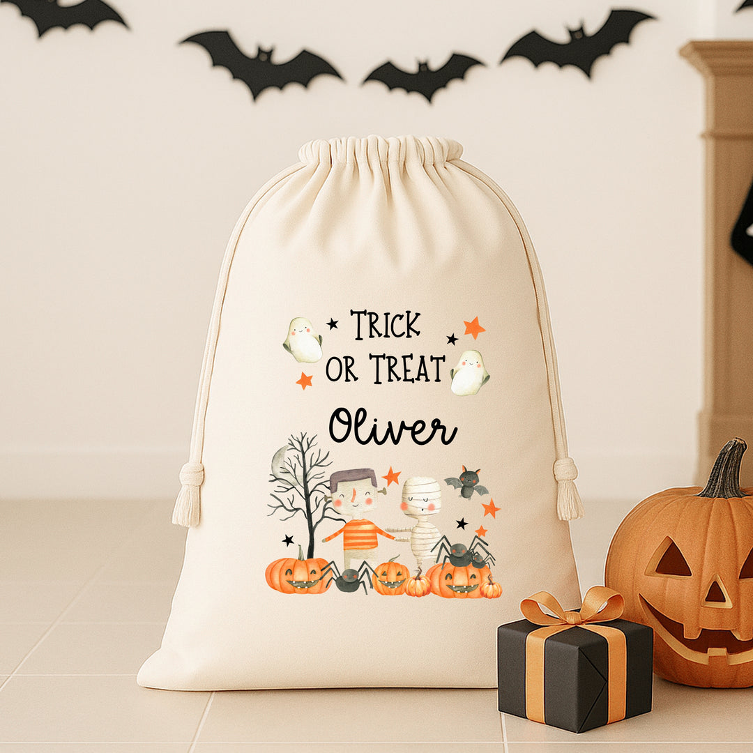 Personalised Trick or Treat Halloween Treat Sack