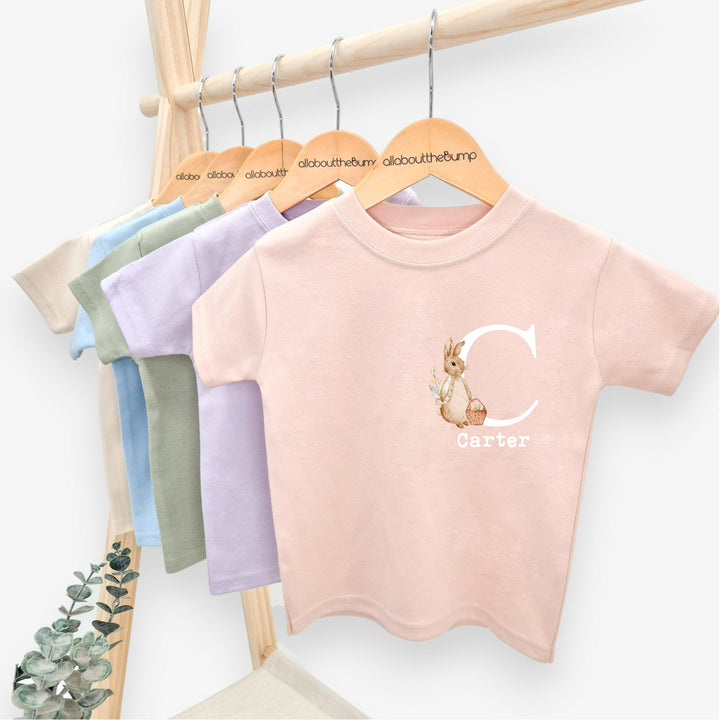 Personalised Easter Bunny Initial Children's T-shirt