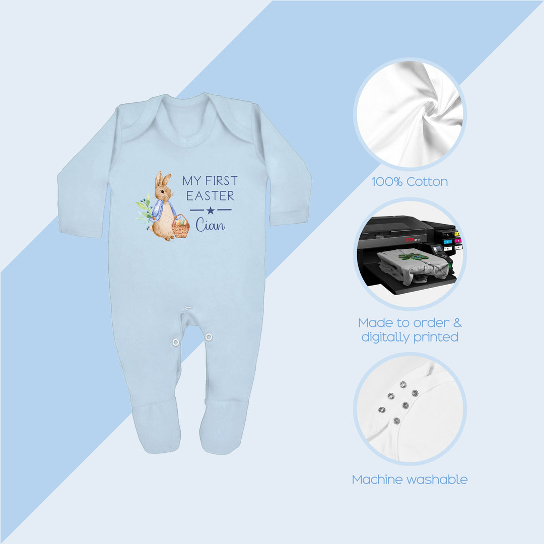 These baby vests and baby grows/sleepsuits are 100% Cotton and are made to order. They can be machine washed