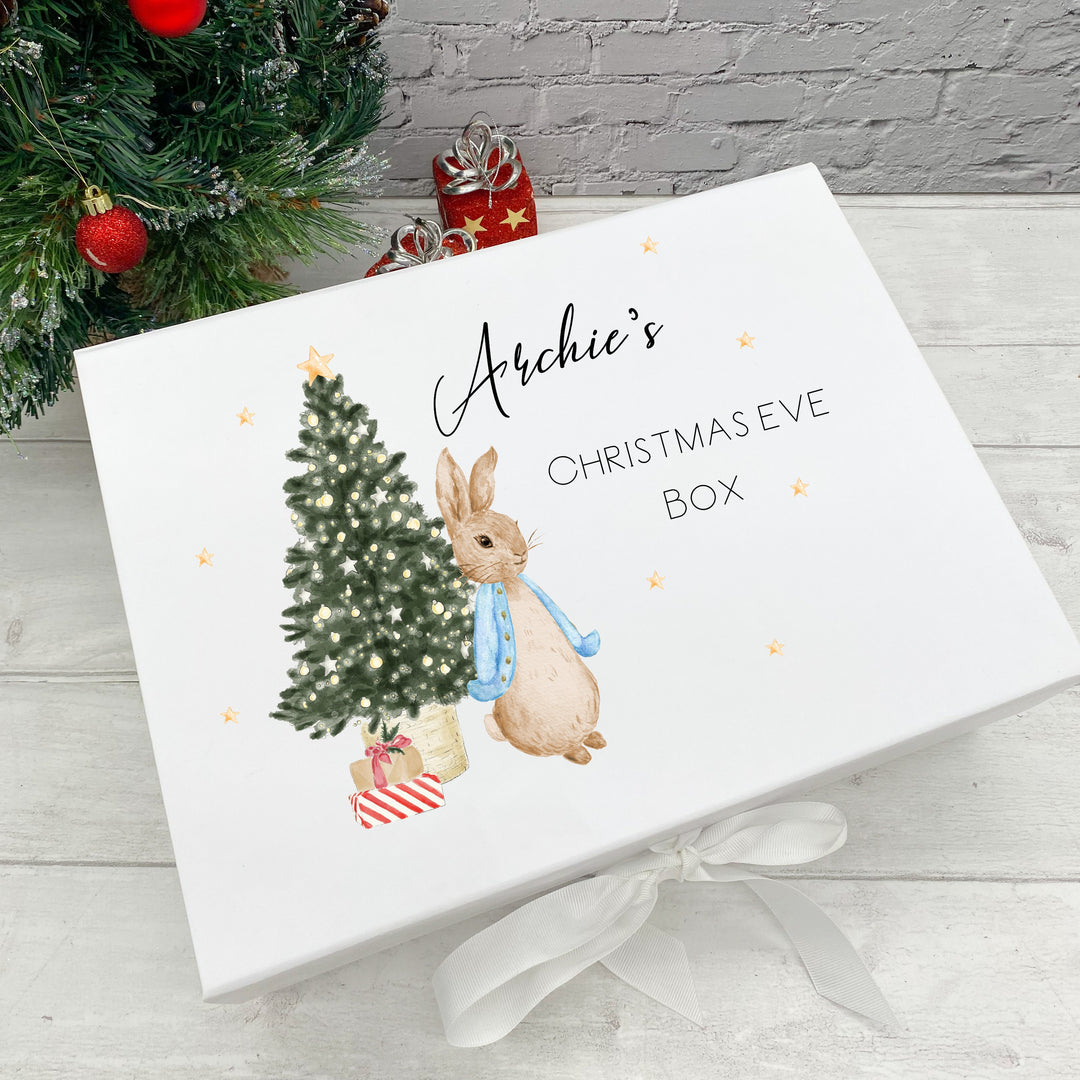 Personalised Blue Rabbit Christmas Eve Box