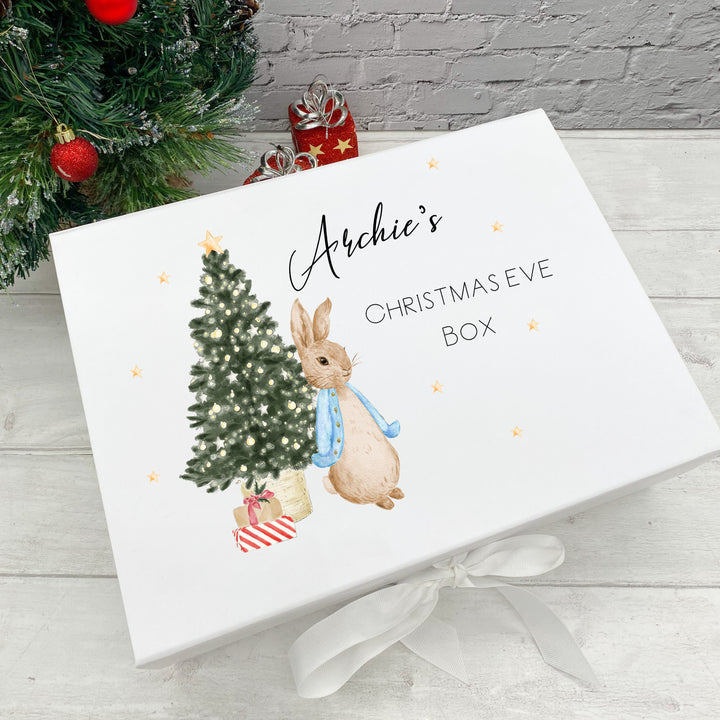 Personalised Blue Rabbit Christmas Eve Box