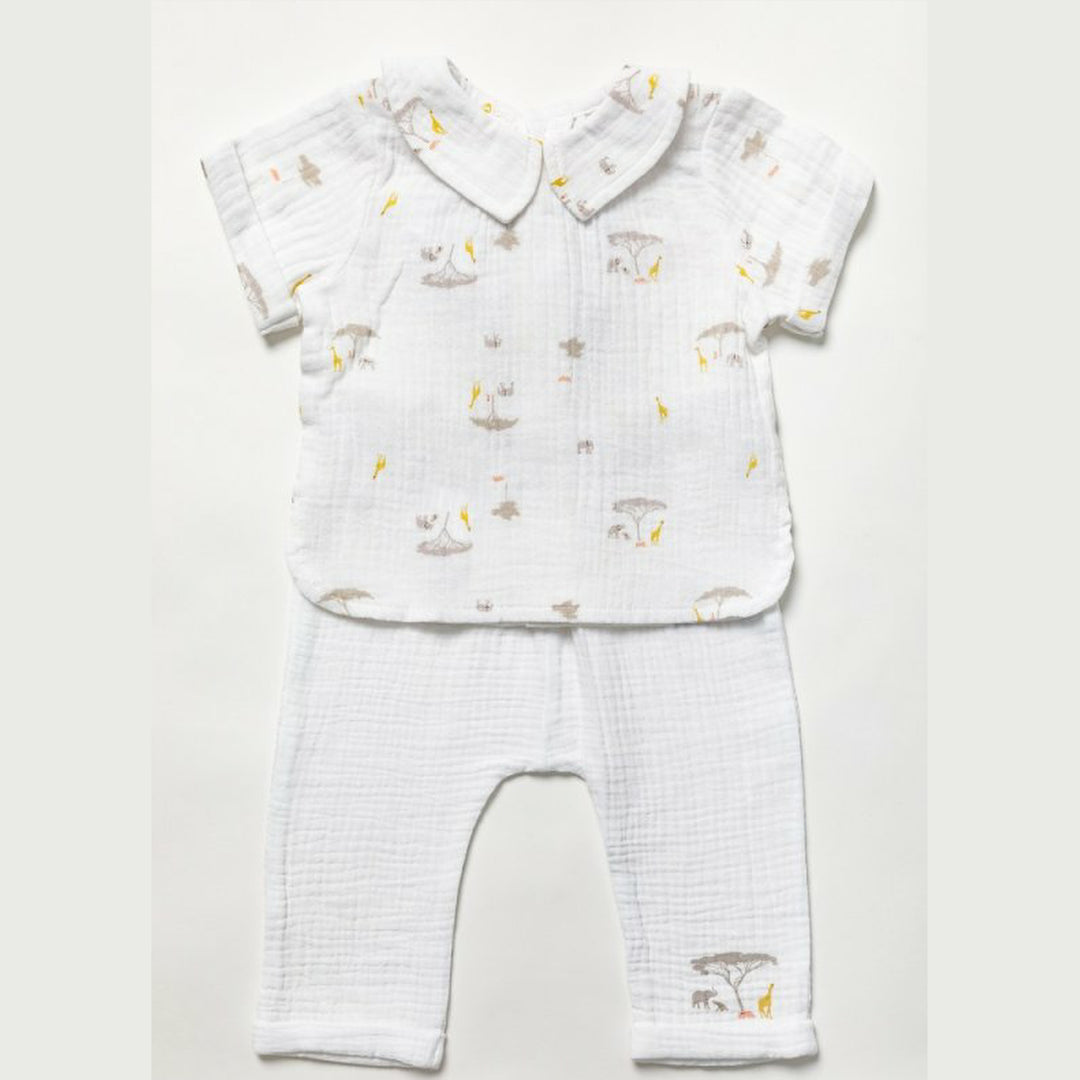 Unisex Muslin Safari Top & Trousers Set