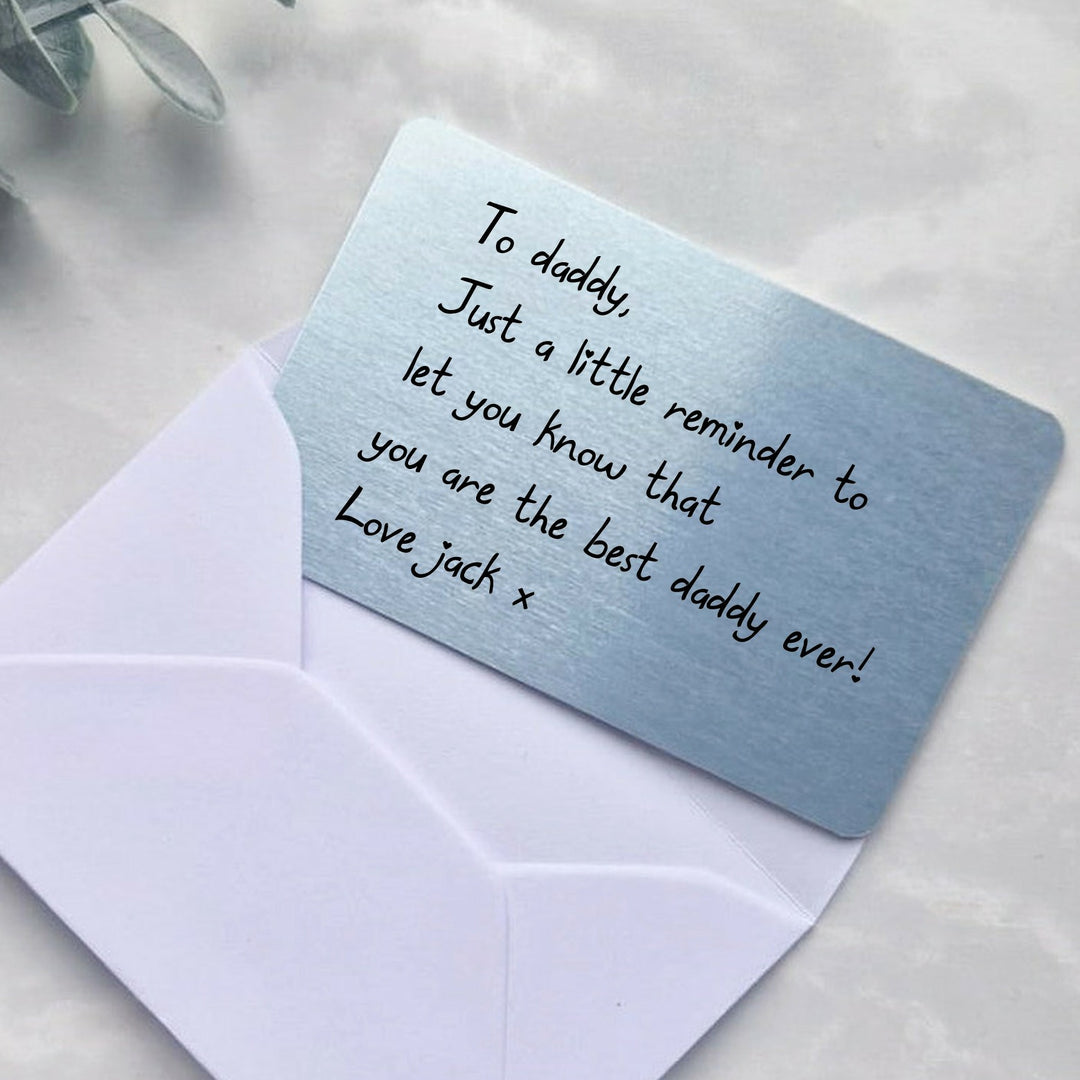 Personalised Just A Little Reminder Daddy Wallet Card