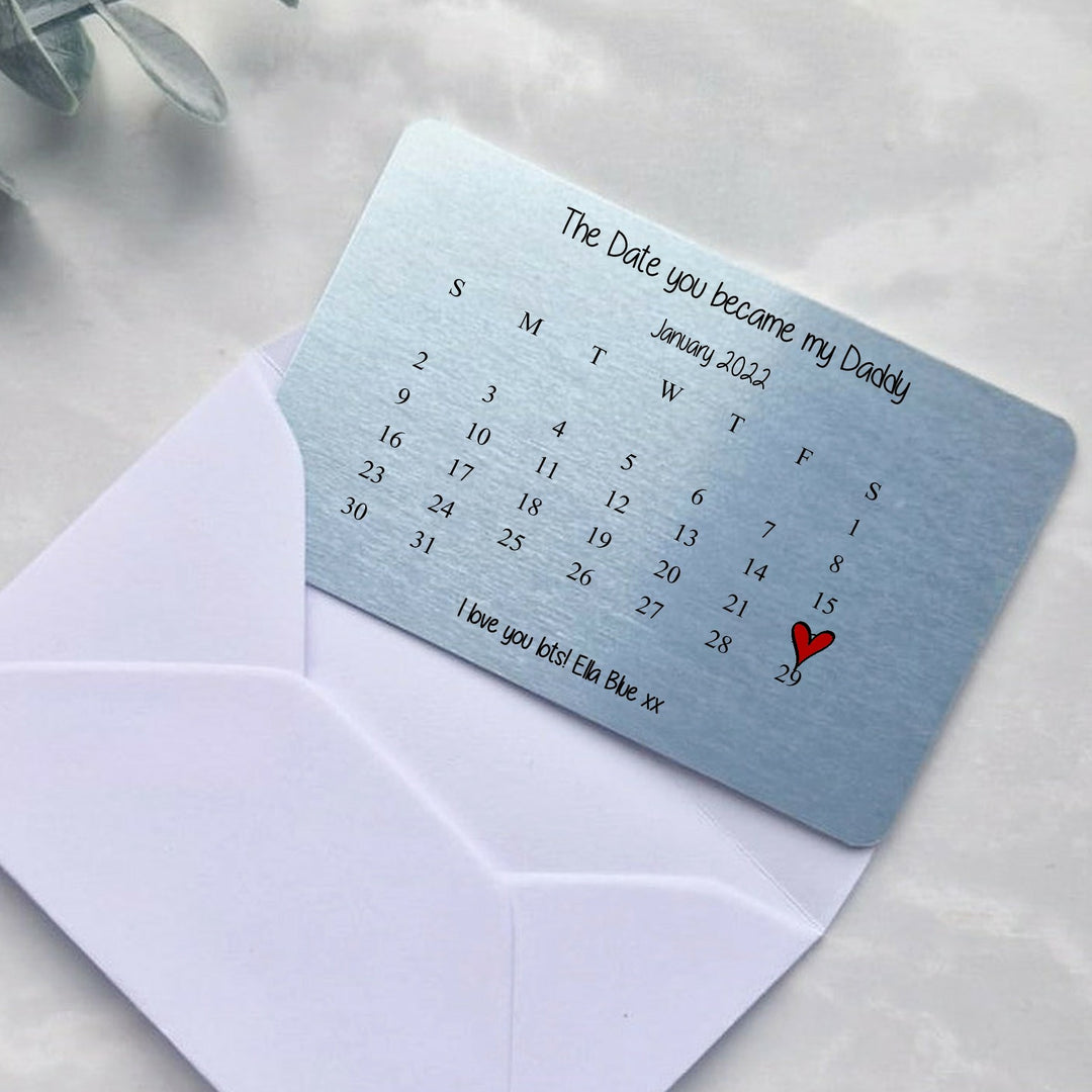 Personalised The Date You Became My Daddy Wallet Card