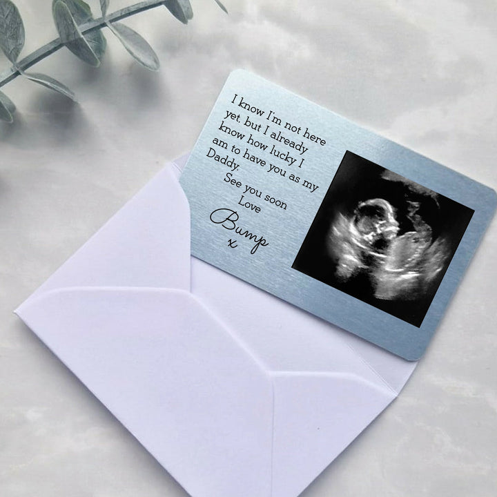 Personalised Daddy Baby Scan Love Bump Card/Magnet Keepsake