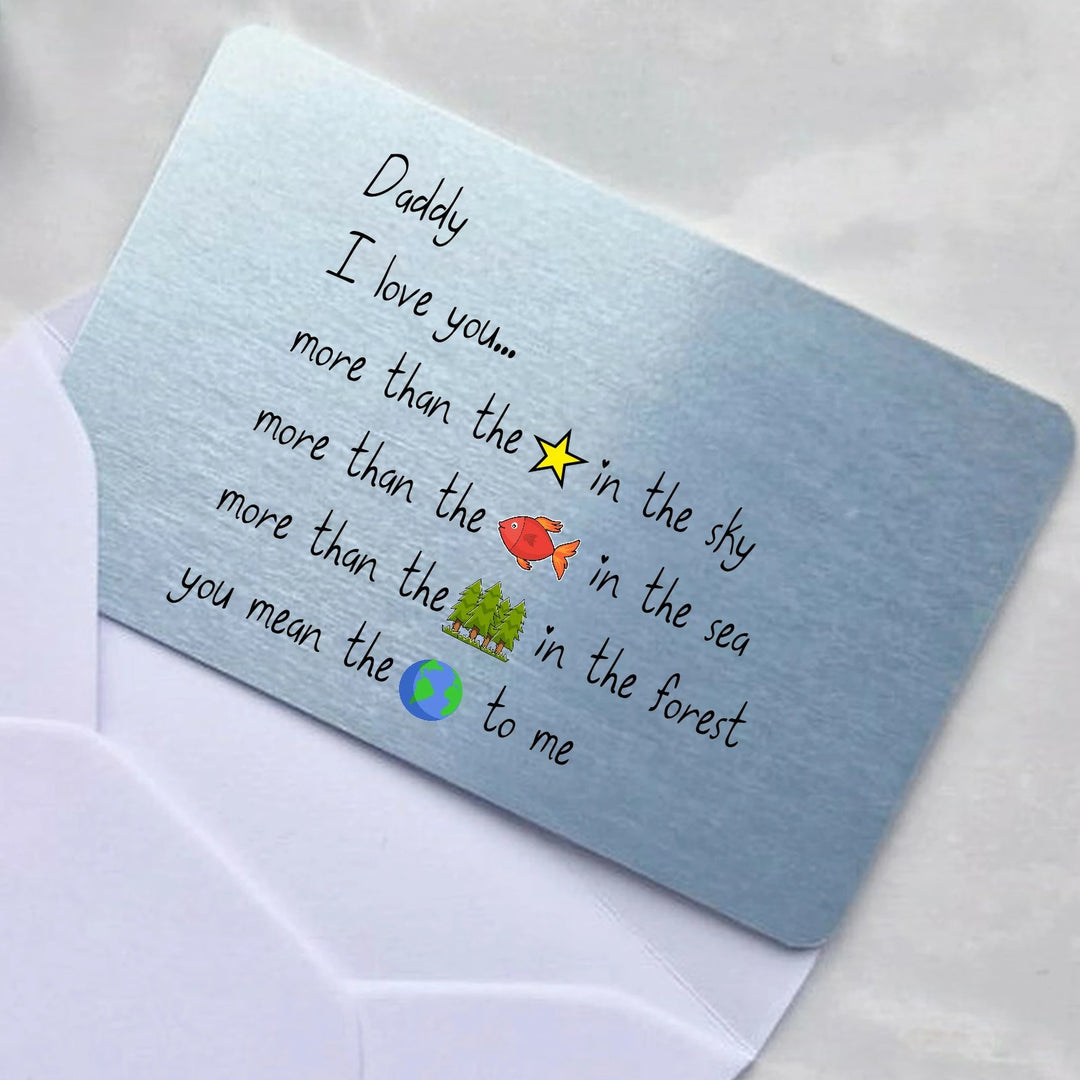 Daddy I Love You More Than... Wallet Card