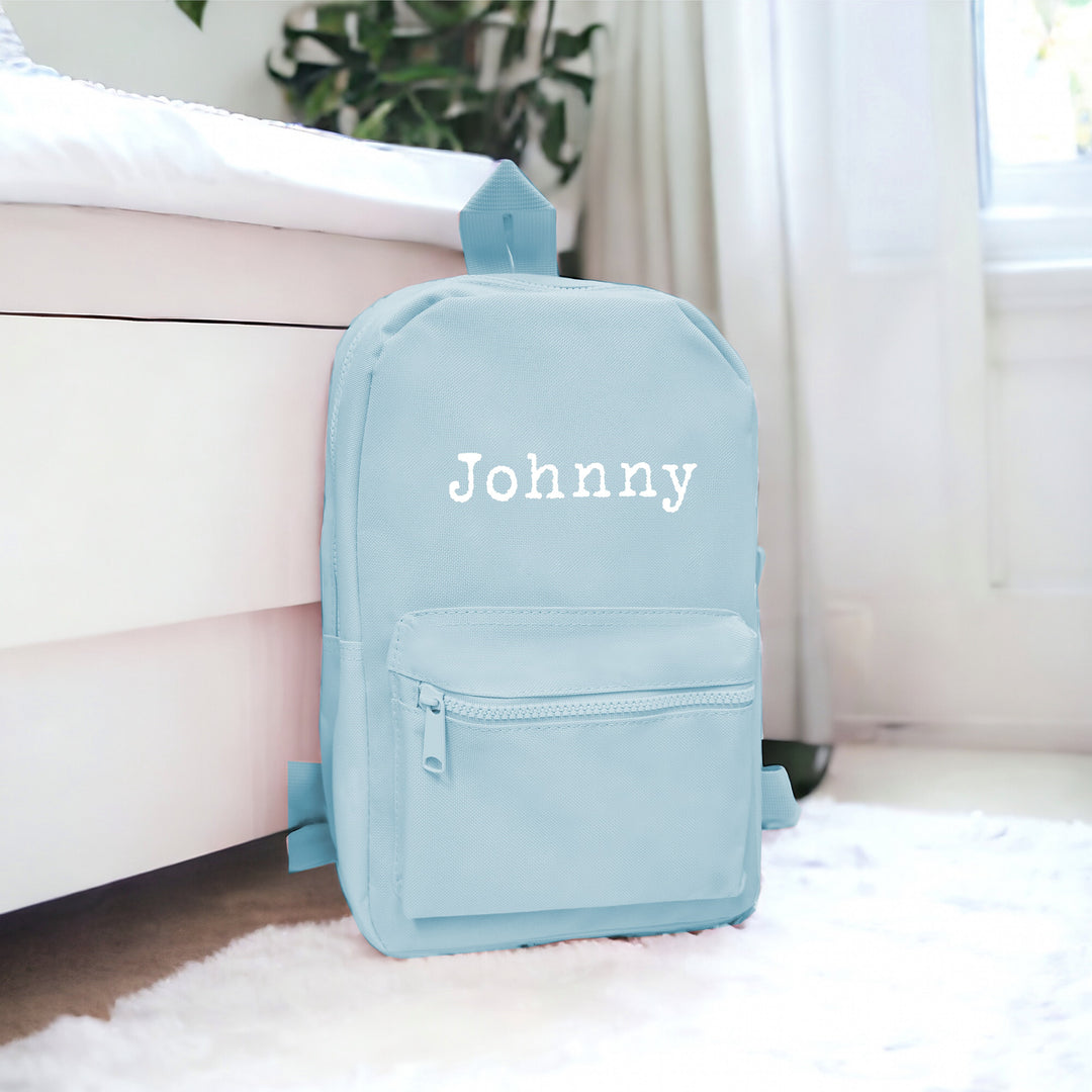 Personalised Simple White Name Backpack