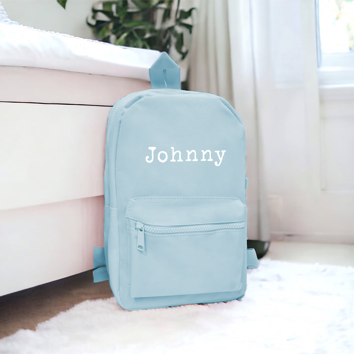 Personalised Simple White Name Backpack