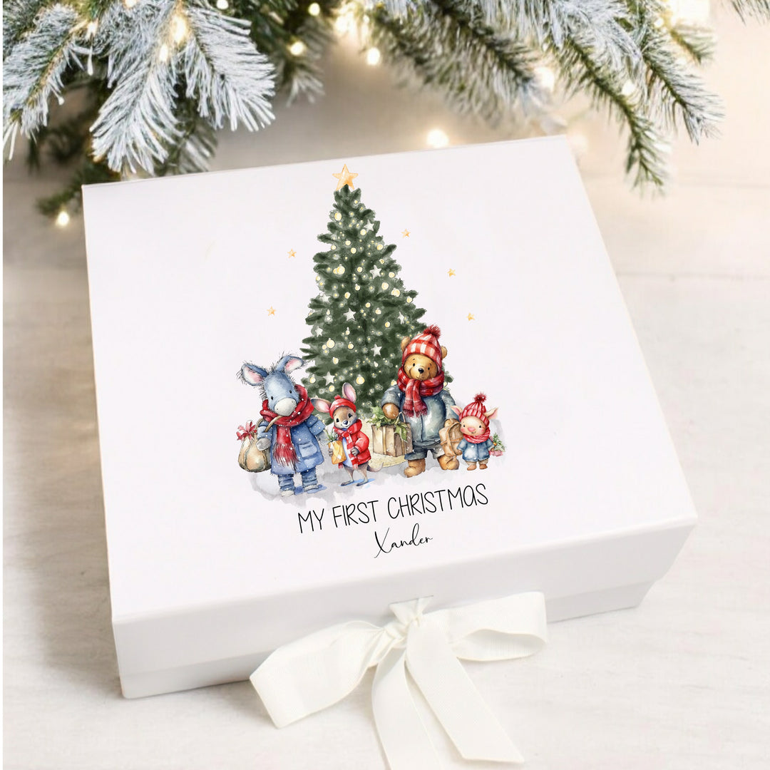 Personalised Pooh Bear Christmas Beige Clothing Gift Set