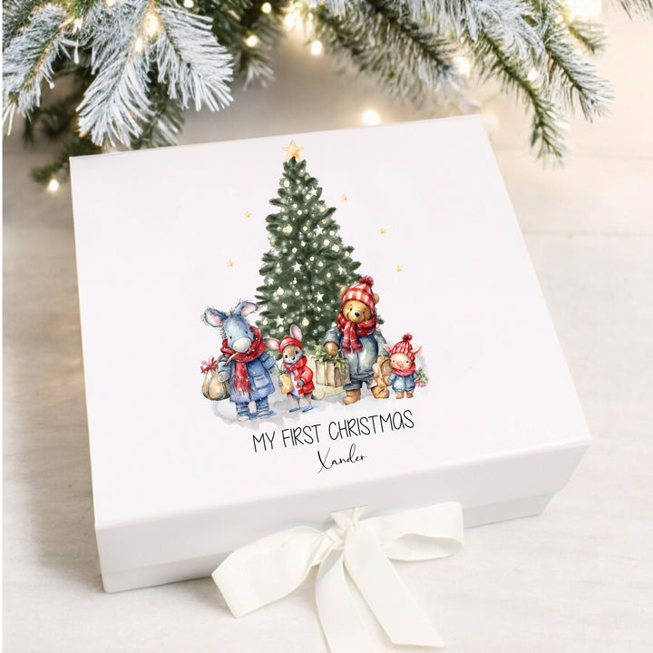 Personalised Pooh Bear Christmas Beige Clothing Gift Set