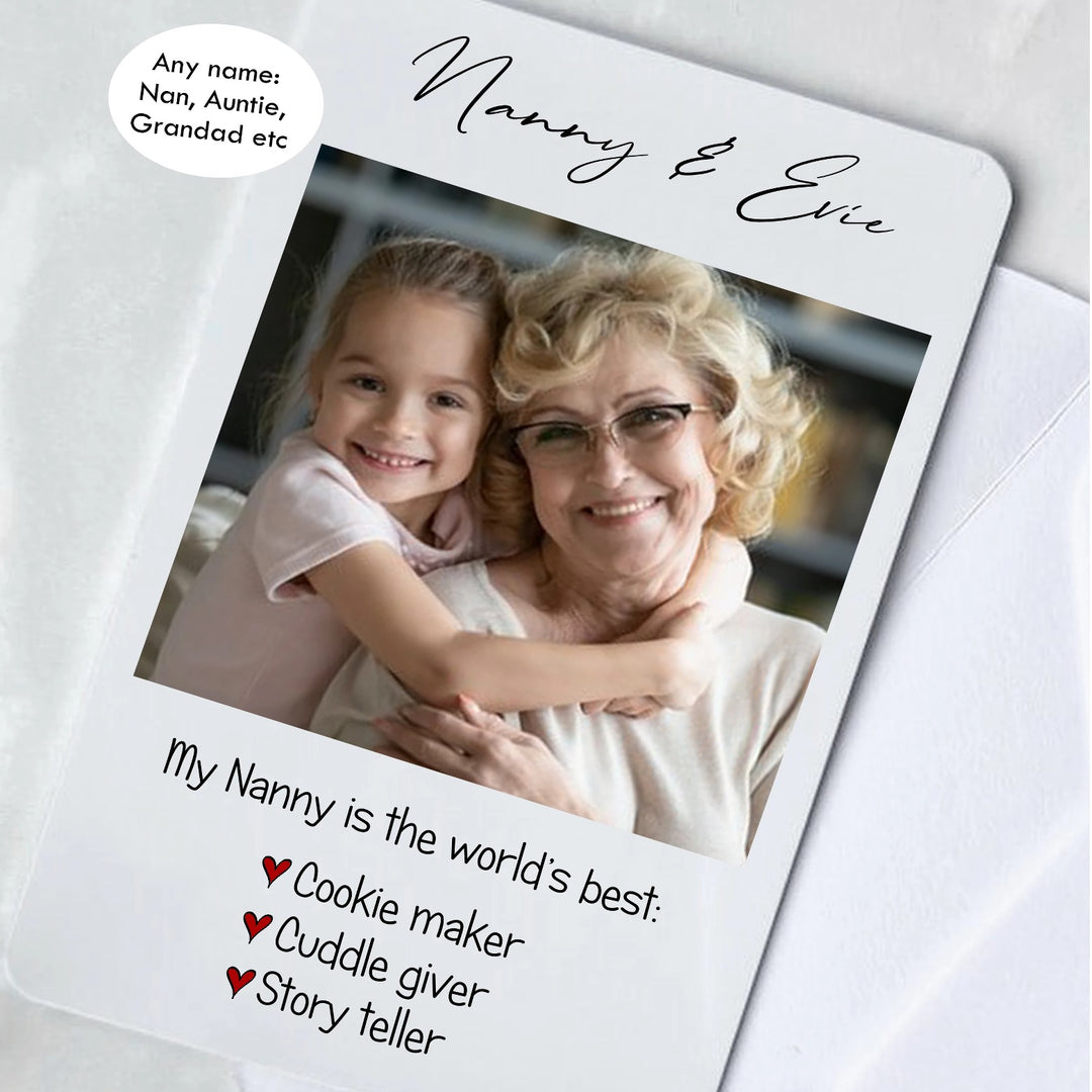 Personalised Word's Best Nana Photo Card Keepsake