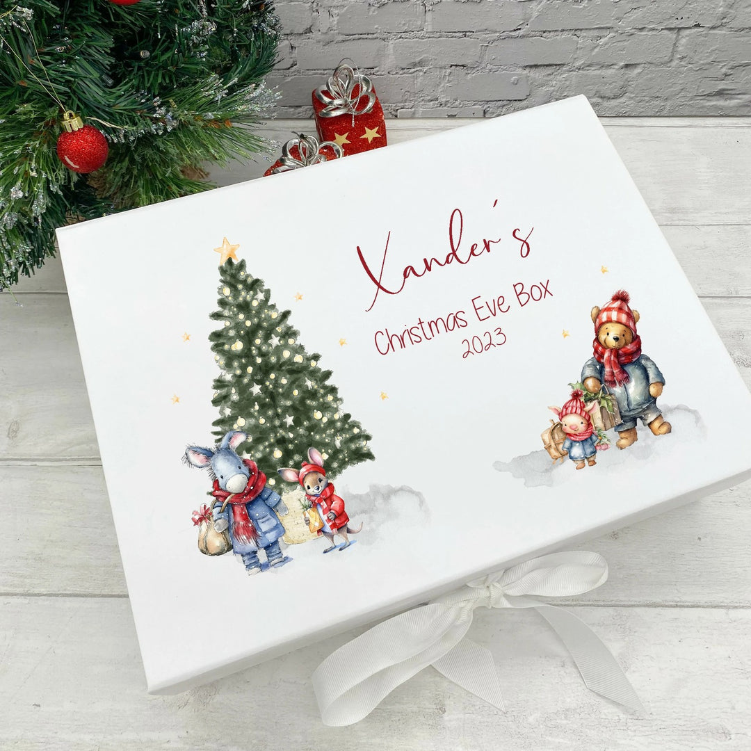 Personalised Pooh Bear Christmas Tree Christmas Eve Box