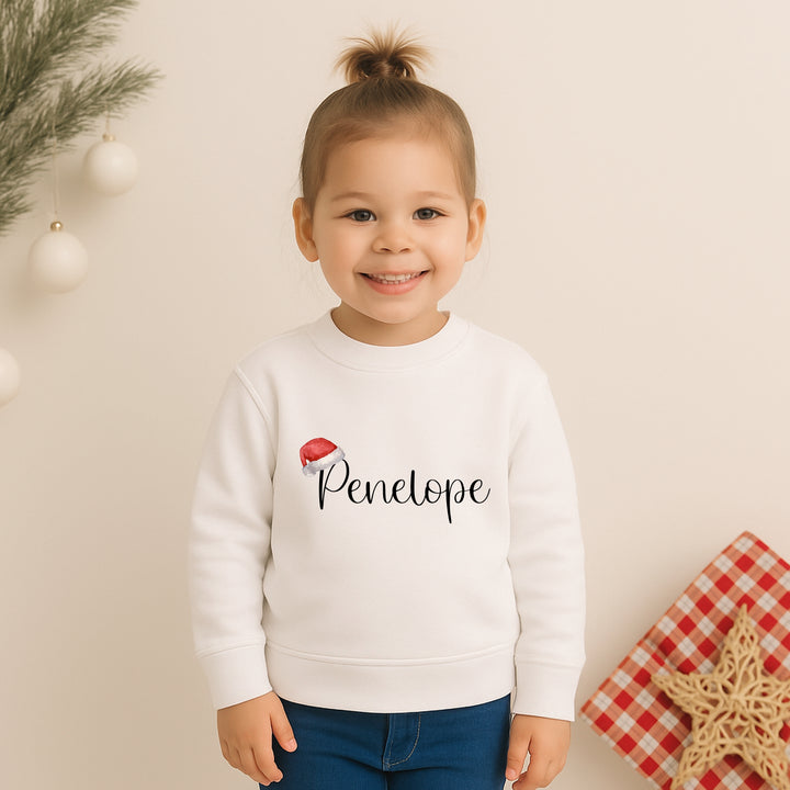 Personalised Name with Santa Hat Family Matching Sweatshirt/Babygrow