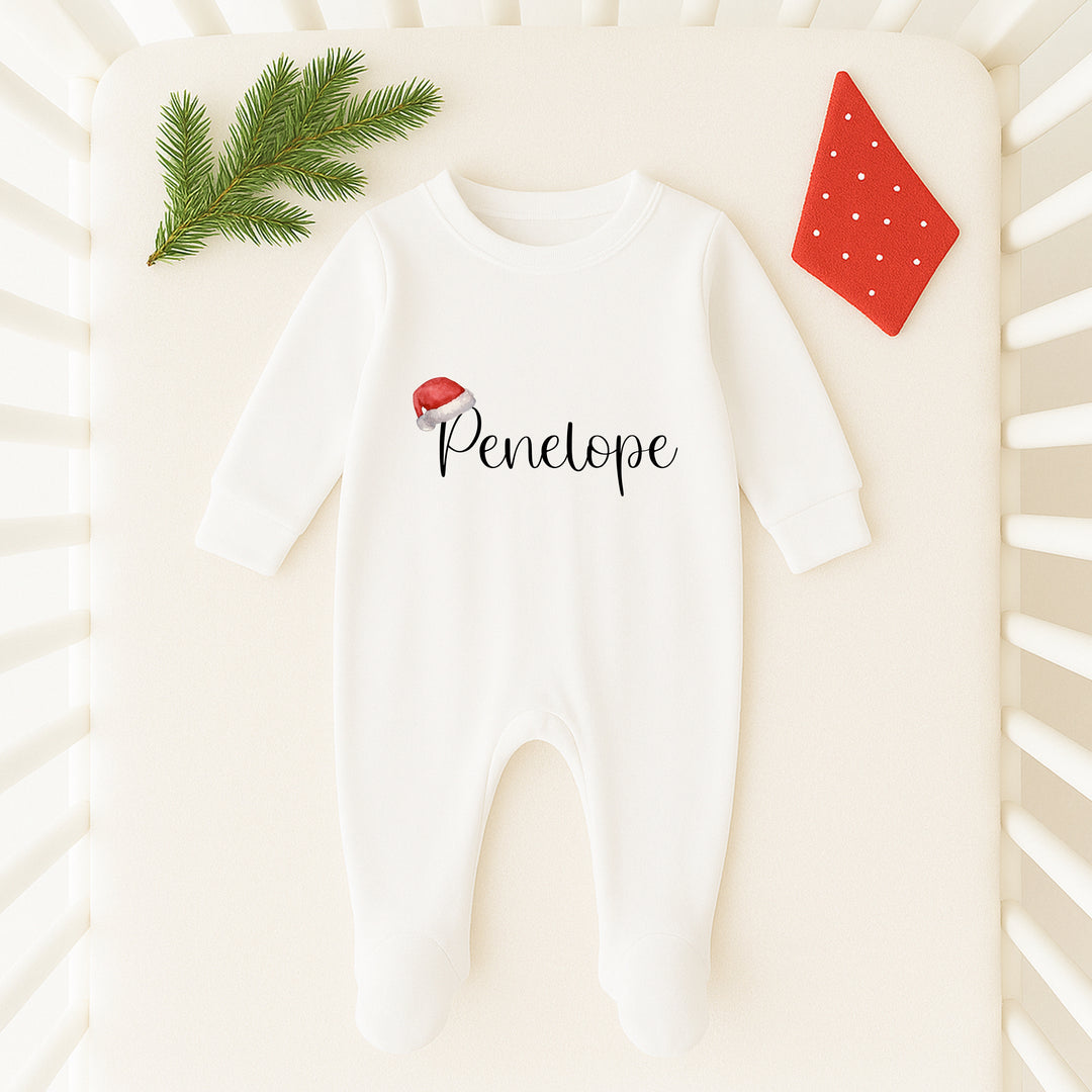Personalised Name with Santa Hat Family Matching Sweatshirt/Babygrow