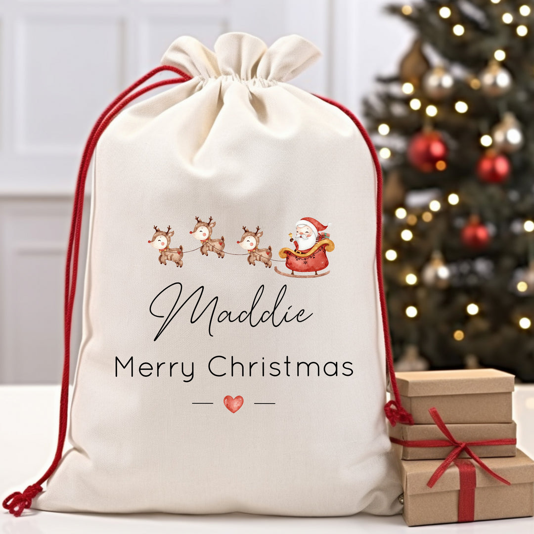 Personalised Santa Sleigh Christmas Sack