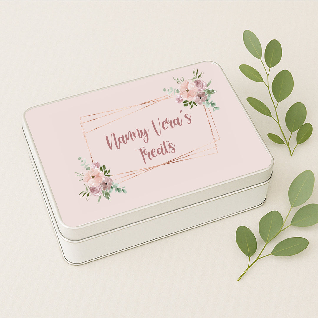 Personalised Dusky Pink Mum/Nans Treat Tin