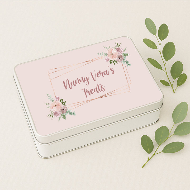 Personalised Dusky Pink Mum/Nans Treat Tin