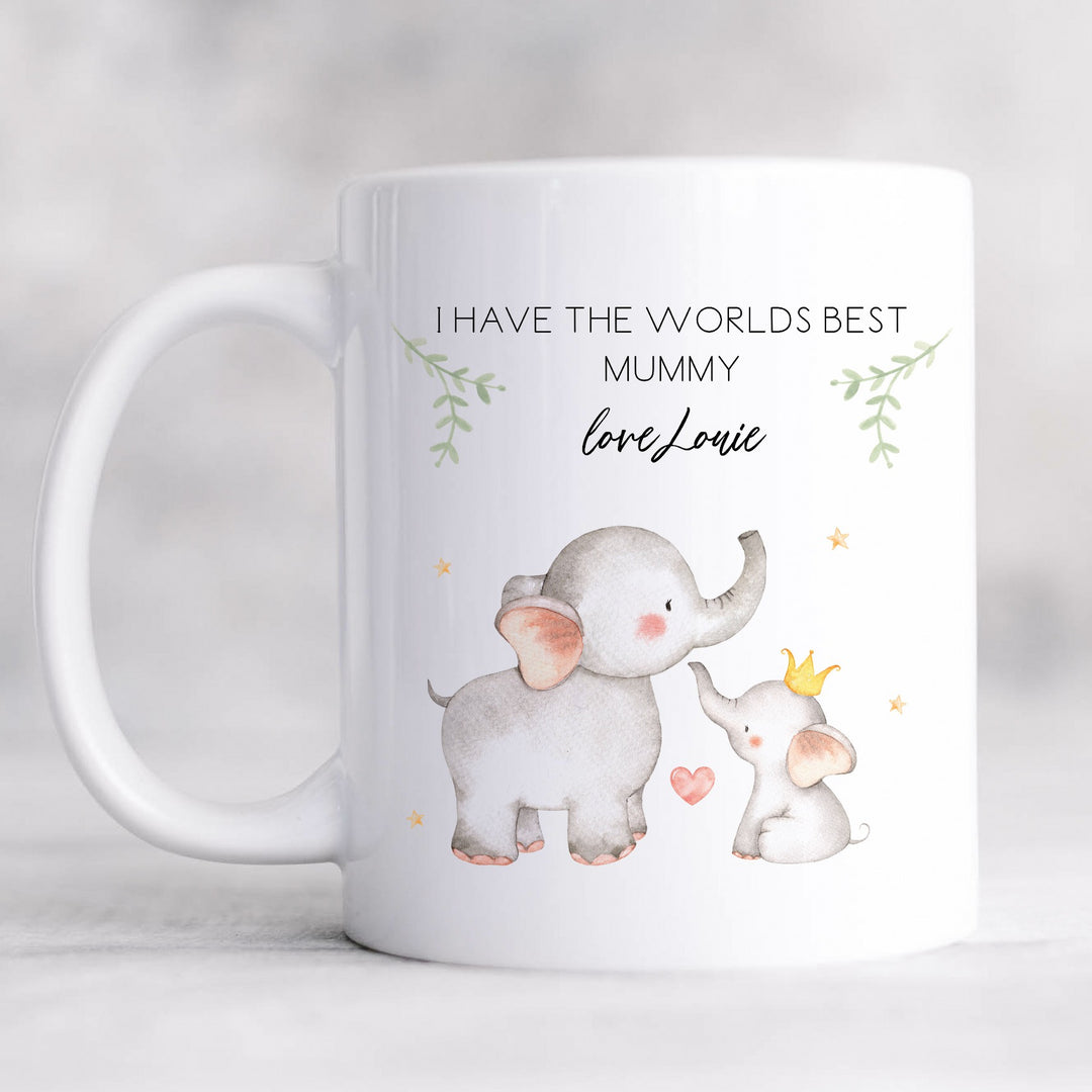 Personalised World's Best Mummy/Nanny Elephant Mug