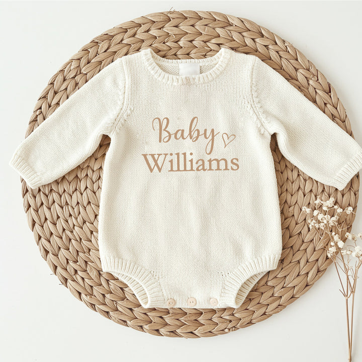Personalised Embroidered Oversized Long Sleeve Knitted Romper
