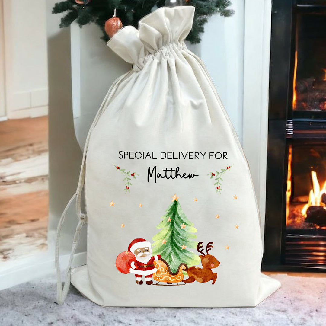 Personalised Christmas Sleigh Christmas Sack/Stocking