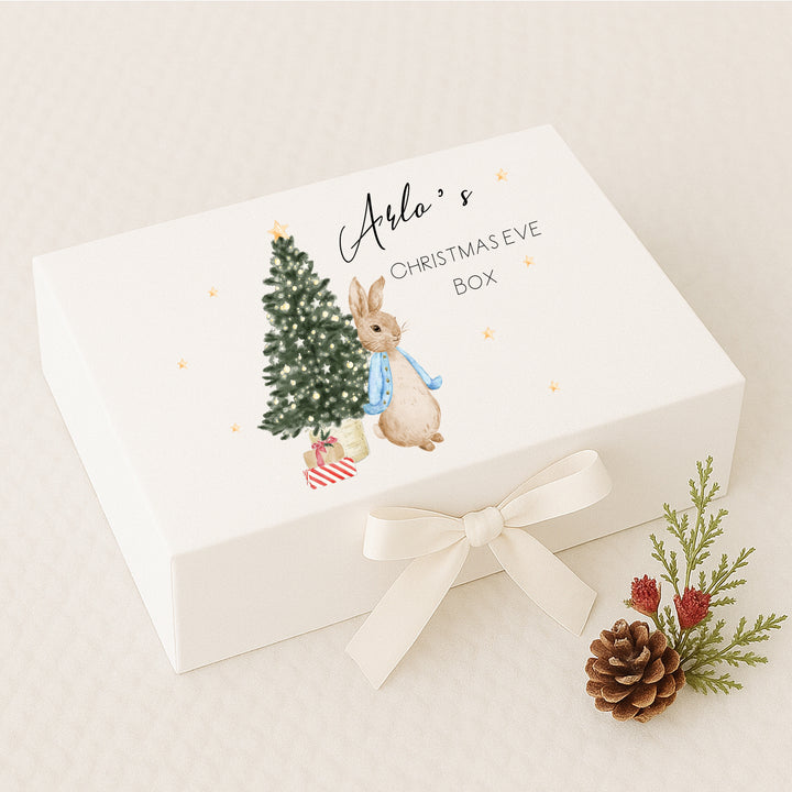 Personalised Blue Rabbit Christmas Eve Box