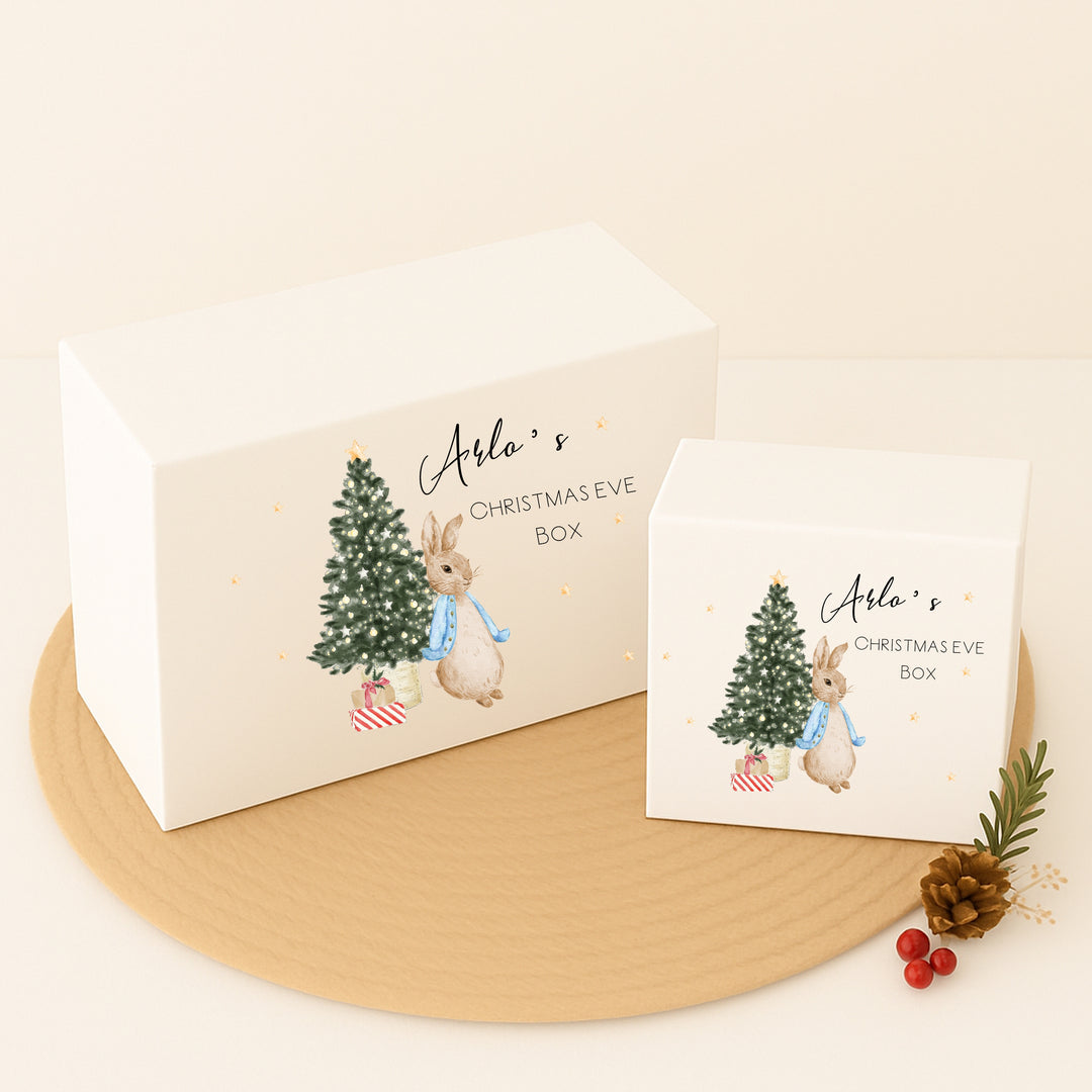 Personalised Blue Rabbit Christmas Eve Box