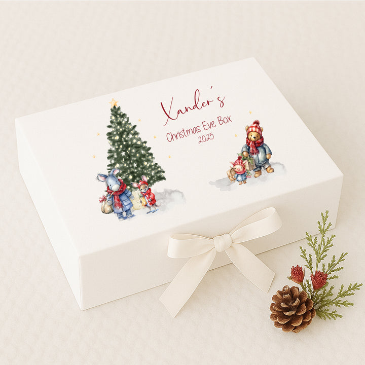 Personalised Pooh Bear Christmas Tree Christmas Eve Box