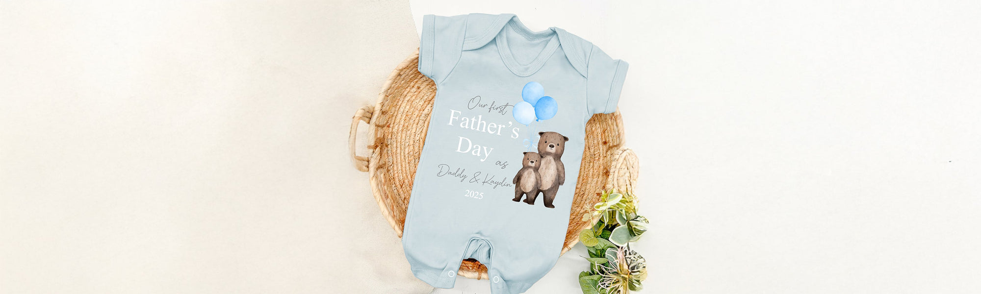 A personalised fathers day baby vest with a cute hedgehog design saying "Our 1st fathers day".
