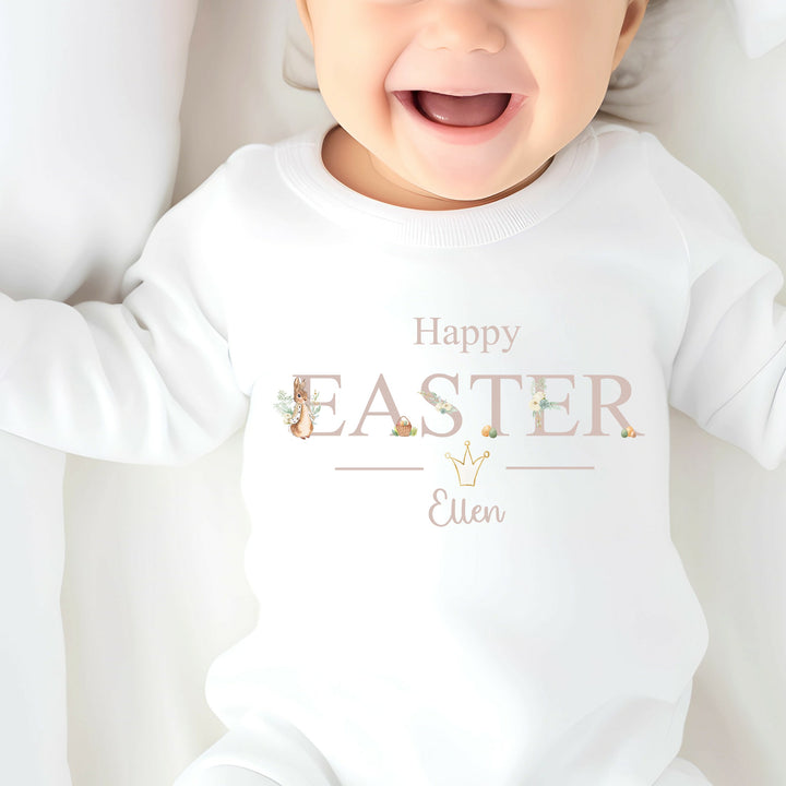 Personalised Happy Easter Babygrow/Baby Vest