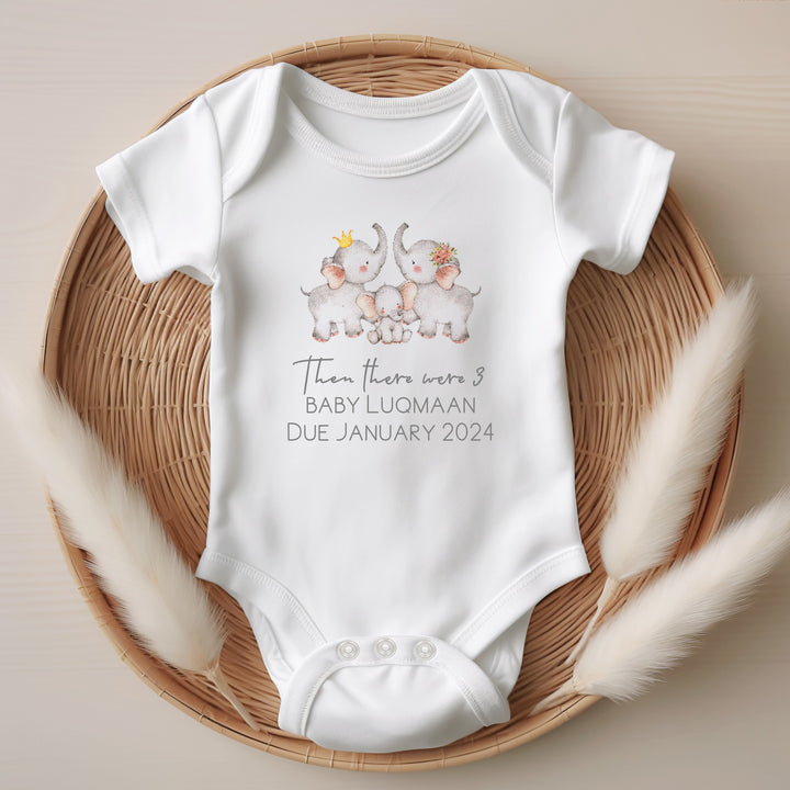 Personalised And Then There Were Three Baby Announcement Vest