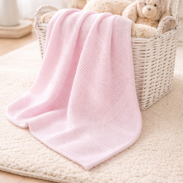 Pink Cellular Baby Blanket