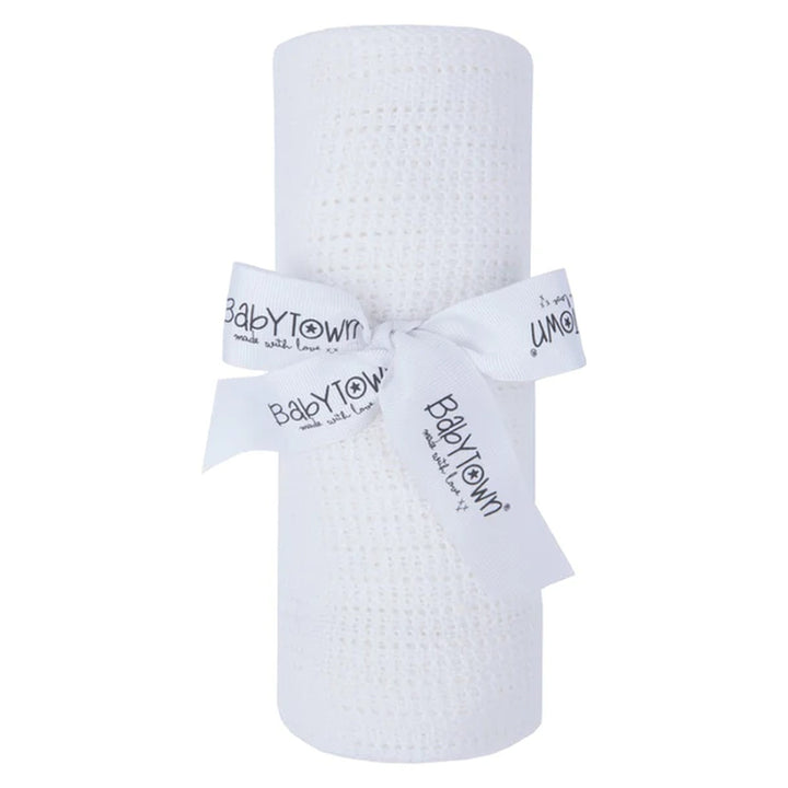 White Cellular Baby Blanket