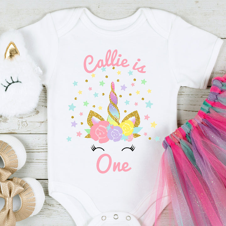 Personalised Unicorn Stars Birthday Vest/T-shirt