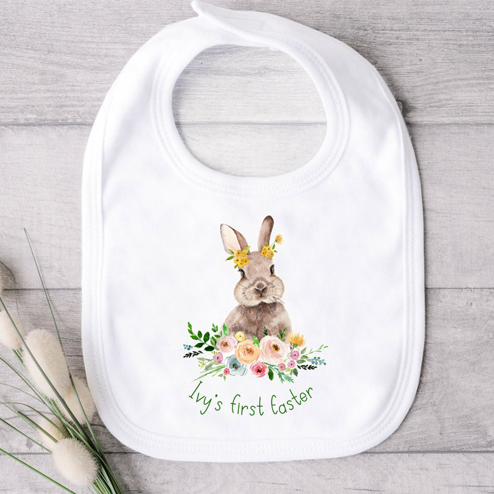 Personalised My First Easter Floral Bunny Babygrow/Vest