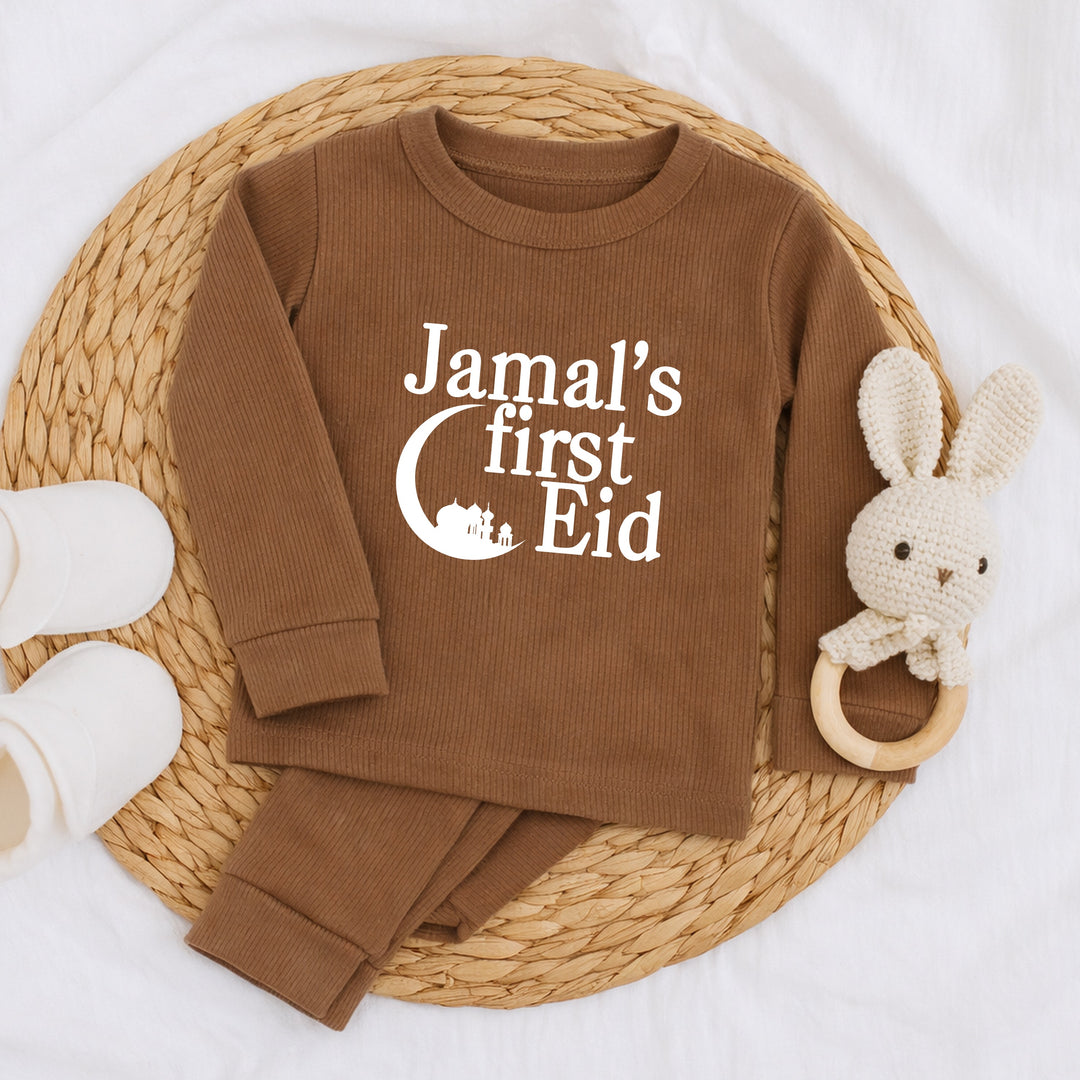 Personalised Gold My First Eid Ribbed Loungwear