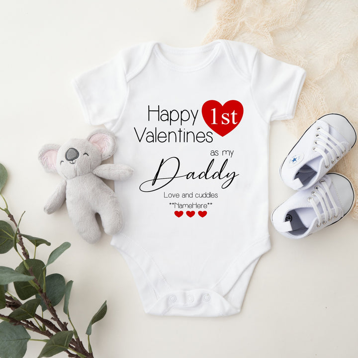 Personalised Happy First Valentines as my Mummy/Daddy Babygrow/Vest