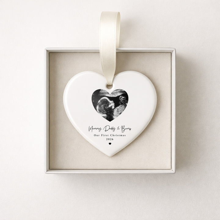 Personalised Baby Scan Our First Christmas Together Ceramic Bauble