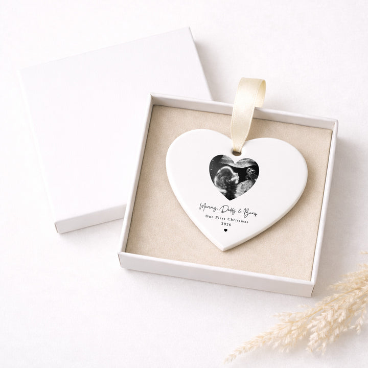Personalised Baby Scan Our First Christmas Together Ceramic Bauble