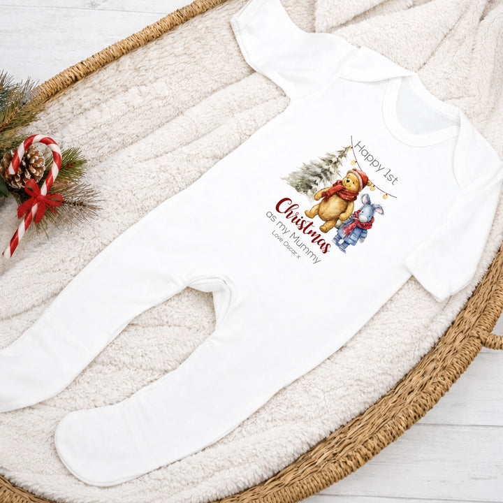 Personalised Happy 1st Christmas As My Mummy/Daddy Baby Grow, Vest or Bib